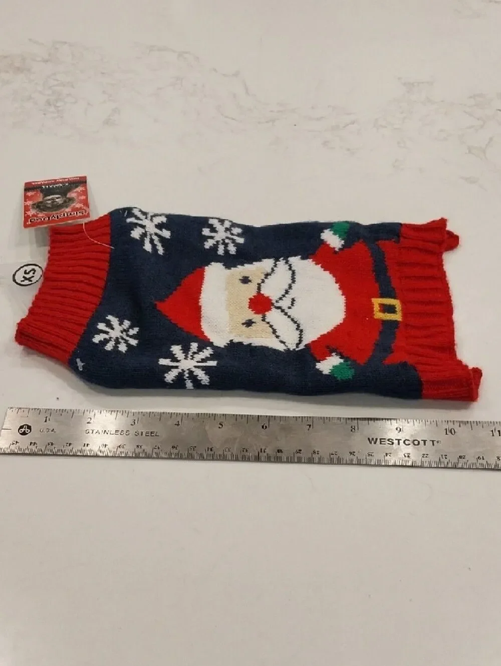 New Red & Navy Santa Dog Sweater - X-Small
